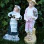 Antique Victorian German Bisque Porcelain Gebruder Heubach Figures Of Man & Lady