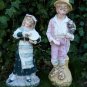 Antique Victorian German Bisque Porcelain Gebruder Heubach Figures Of Man & Lady