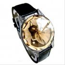 Black Cat Lady's Fashion Quartz Wrist Watch with Crystal Glass Surface