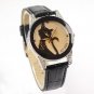 Black Cat Lady's Fashion Quartz Wrist Watch with Crystal Glass Surface