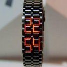 Black Stainless Steel LED RED Digital Unsex Bracelet Watch