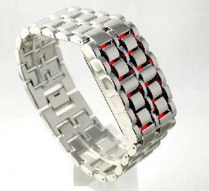 Stainless Steel LED RED Digital Unsex Bracelet Watch