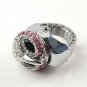 Lady's Stainless Steel Silvery Ring Watch with Diamond Owl Cover