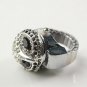 Lady's Stainless Steel Silvery Ring Watch with Diamond Owl Cover