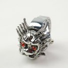 Lady's Stainless Steel Silvery Ring Watch with Red Diamond Kirin Cover