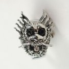 Lady's Stainless Steel Silvery Ring Watch with Black Diamond Kirin Cover