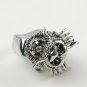 Lady's Stainless Steel Silvery Ring Watch with Black Diamond Kirin Cover