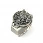 Lady' Stainless Steel Antique Silver Ring Watch with Lion King Cover