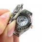 Lady' Stainless Steel Antique Silver Ring Watch with Lion King Cover