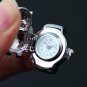 Lady's Stainless Steel Silver Ring Watch with Diamond Owl Cover