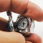 Lady's Stainless Steel Silvery Ring Watch with Bule Diamond Turtle Cover