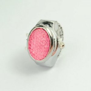 Lady's Stainless steel Silver Ring Watch with cover