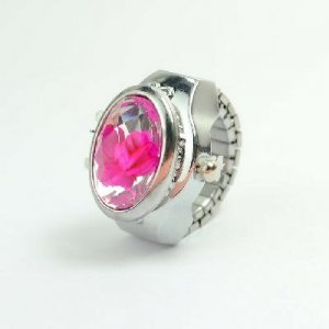 Lady's Stainless steel Silver Ring Watch with cover