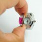 Lady's Stainless steel Silver Ring Watch with cover