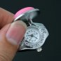 Lady's Stainless steel Silver Ring Watch with cover