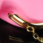 Silica Gel Cute Portable Wallet Purse Coin Bag with Chain pink