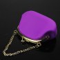 Silica Gel Cute Portable Wallet Purse Coin Bag with Chain purpl