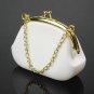 Silica Gel Cute Portable Wallet Purse Coin Bag with Chain white