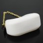 Silica Gel Cute Portable Wallet Purse Coin Bag with Chain white