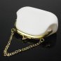 Silica Gel Cute Portable Wallet Purse Coin Bag with Chain white