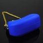 Silica Gel Cute Portable Wallet Purse Coin Bag with Chain blue