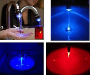 Glow Light Water Powered 3 Color LED Detectable Bathtub Toilet Sink Faucet Parts