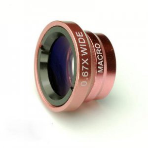 Red 180&Acirc;&deg;Macro + Wide Lens for iPhone 4G 4S iPad 3 i9300 i9100 DC145