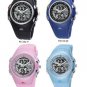 HighQuality PASNEW Water-proof Dual Time Boys Girls Sport Watch--Random Color