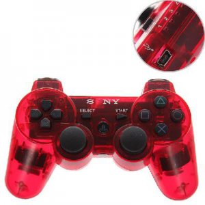 Bluetooth Dual Shock3 Wireless Controller Rechargeable Joypad for PlayStation 3-red