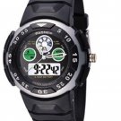 HighQuality Color Block PASNEW LED Analog Water-proof Dual Time Boys Girls Sport Watch --N1
