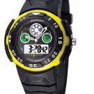 HighQuality Color Block PASNEW LED Analog Water-proof Dual Time Boys Girls Sport Watch --N2