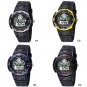 HighQuality Color Block PASNEW LED Analog Water-proof Dual Time Boys Girls Sport Watch --N2