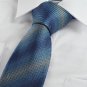 New Checked Navy Blue Gradient JACQUARD WOVEN Men's Tie Necktie