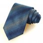 New Checked Navy Blue Gradient JACQUARD WOVEN Men's Tie Necktie