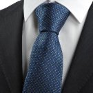New Checked Navy Blue JACQUARD WOVEN Men's Tie Necktie