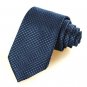 New Checked Navy Blue JACQUARD WOVEN Men's Tie Necktie