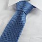 New Checked Navy Blue JACQUARD WOVEN Men's Tie Necktie