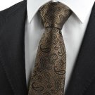 New Brown Paisley JACQUARD WOVEN Men's Tie Necktie