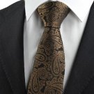 New Brown Paisley JACQUARD WOVEN Men's Tie Necktie