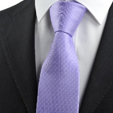 New Violet Purple Dotted Pattern JACQUARD WOVEN Men's Tie Necktie