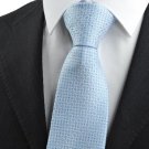 New Checked Blue White JACQUARD WOVEN Men's Tie Necktie