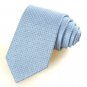 New Checked Blue White JACQUARD WOVEN Men's Tie Necktie