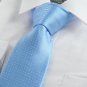 New Checked Blue White Dotted JACQUARD WOVEN Men's Tie Necktie