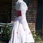 CUSTOM MADE Mary Poppins Jolly Holiday white dress adult woman costume with red satin Corset