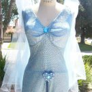 The Blue Fairy Pinocchio Costume Womans sizes Small Medium and Large Blue sequin dress