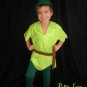Peter Pan Costume Child Size Faux Lime Green Suede Tunic Green Felt Alpine Hat Green tights