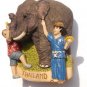 Tourists feeding Elephant Quality 3D fridge Magnet