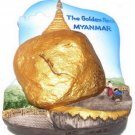 Kyaikhtiyo Pagoda , Golden Rock in Myanmar, High Quality Souvenir Resin 3d Fridge Magnet