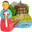 Korean Girl KOREA High Quality Resin 3D fridge Refrigerator Thai Magnet Hand Made Craft.