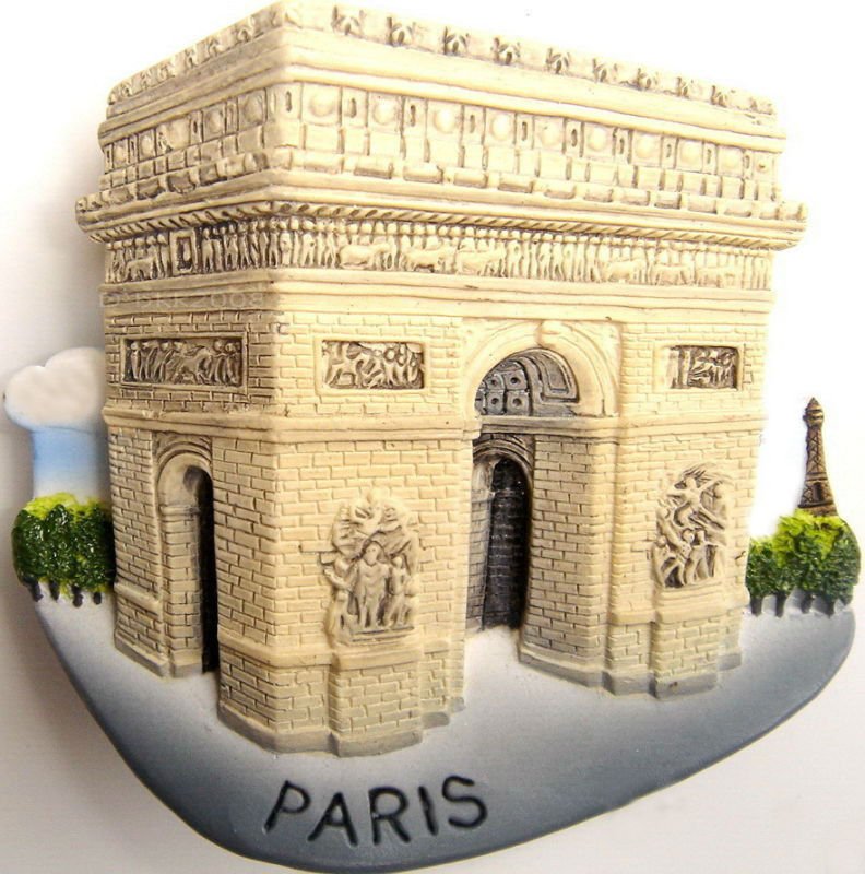 Arc De Triomphe, Paris France, High Quality Souvenir Resin 3d Fridge Magnet